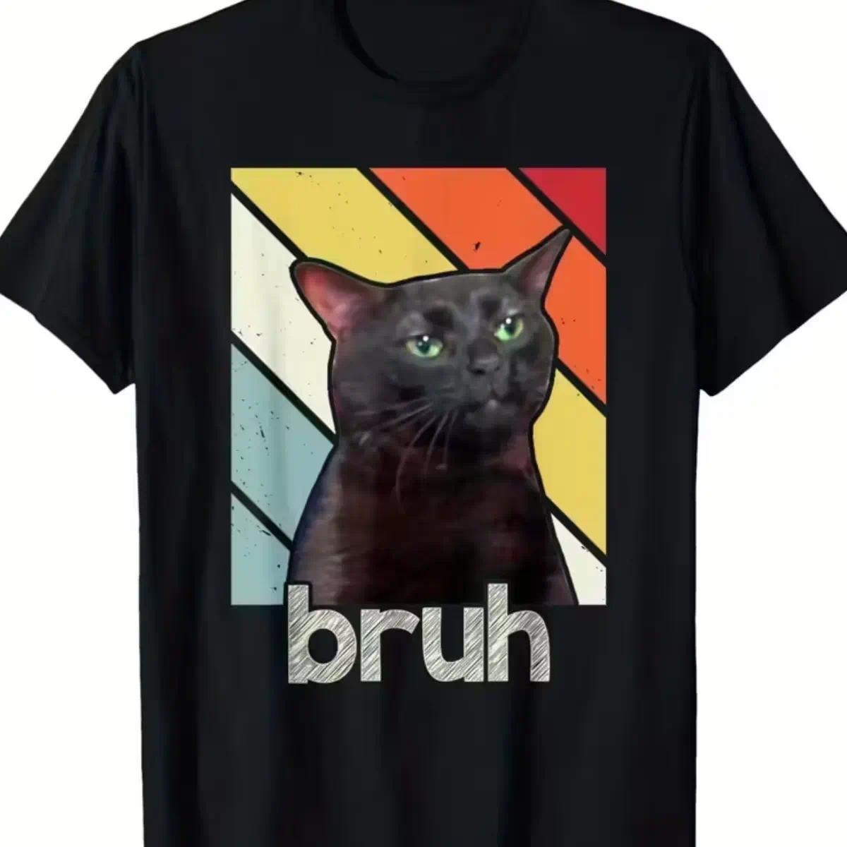 Funny Bros & Cat Meme Graphic Cotton T-Shirt, Valentine's Day Gift, Cute Oversized Comfort Casual Outfit, Crew Neck Shirt, Graphic Print Tee