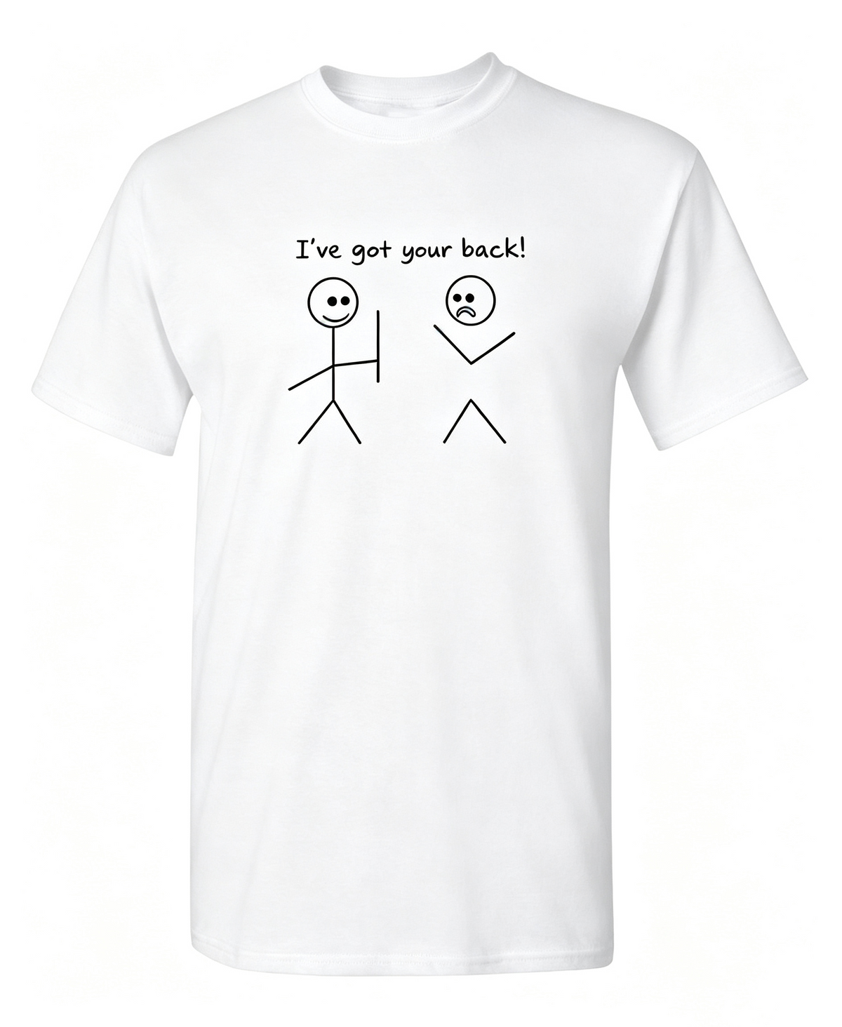 I've Got Your Back T Shirt Funny Graphic Novelty Tee for Men，Humorous Sarcastic Line Art Print Crew Neck Short Sleeve Casual Novelty Joke Tee