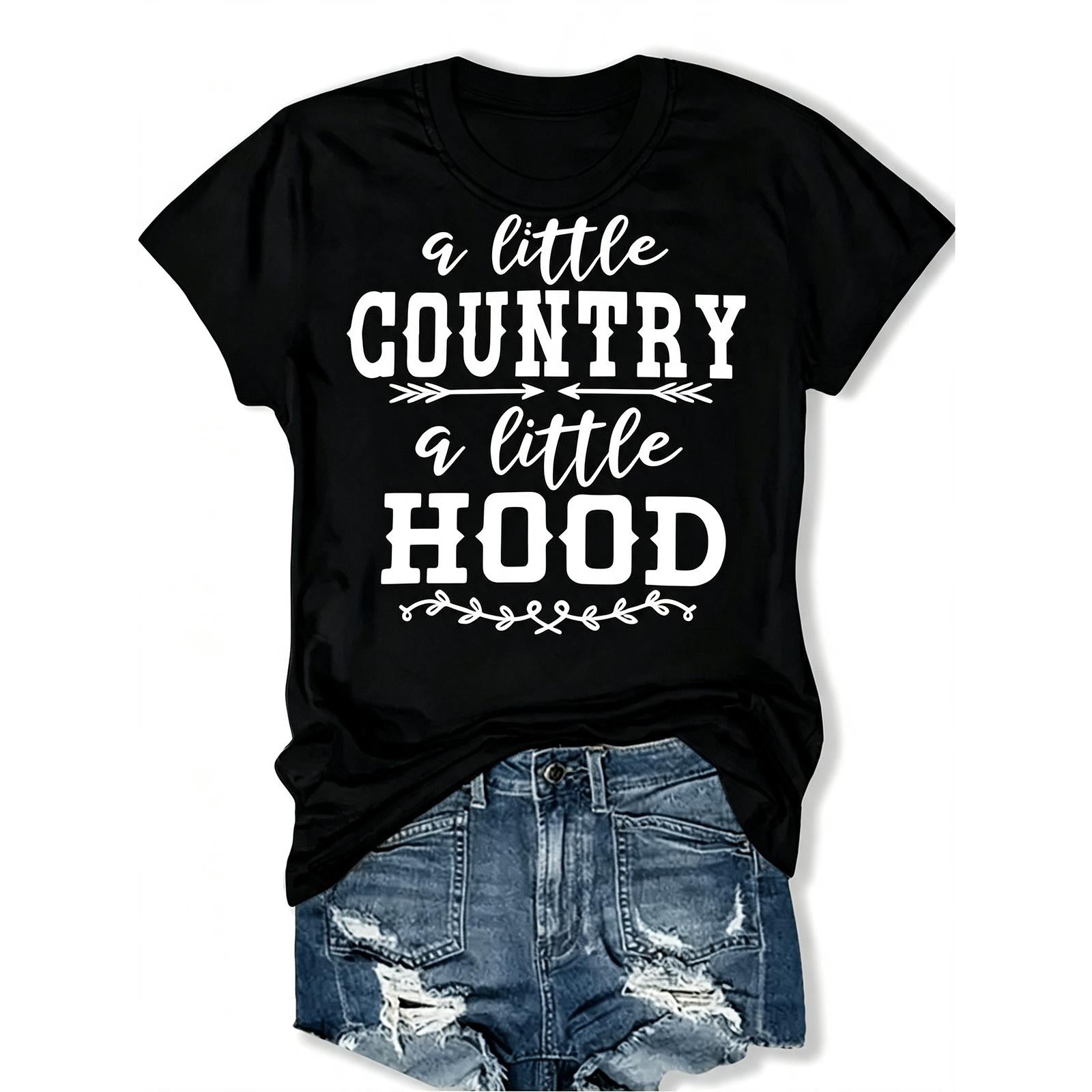 “Little Country Little Hood” Vintage Western Tee – Unisex Country Graphic Shirt, Soft Casual Crewneck Top