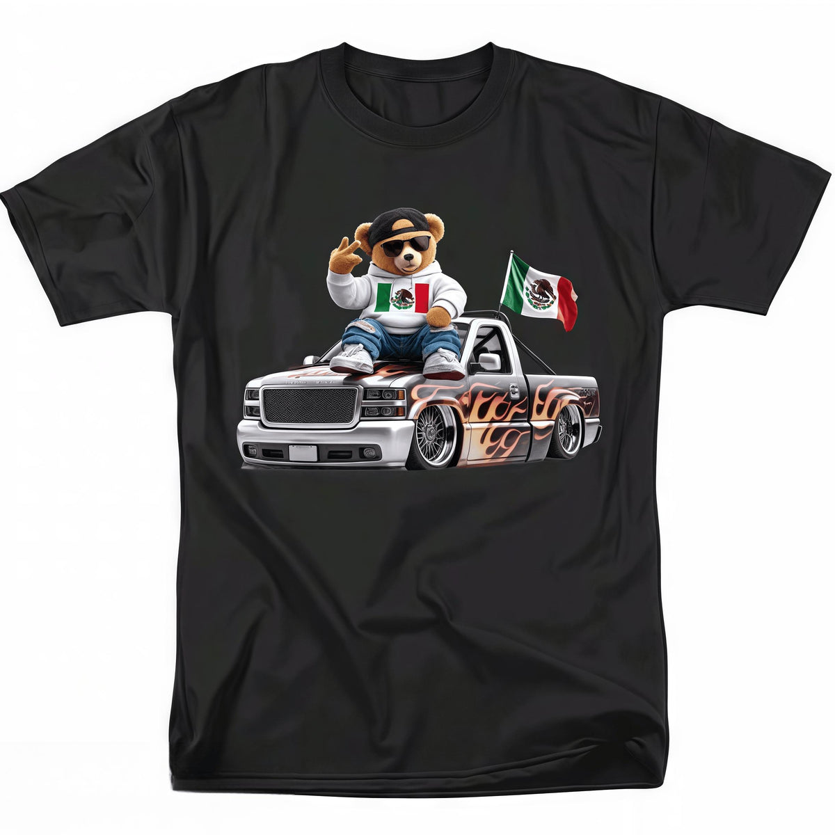 Stylish Mexican Bear on Truck T-Shirt
