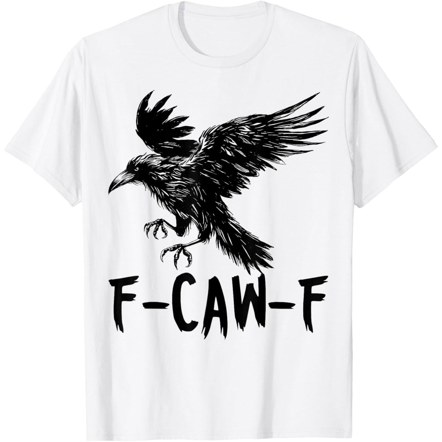 Retro F-Caw-F Black Bird Crow Funny T-Shirt