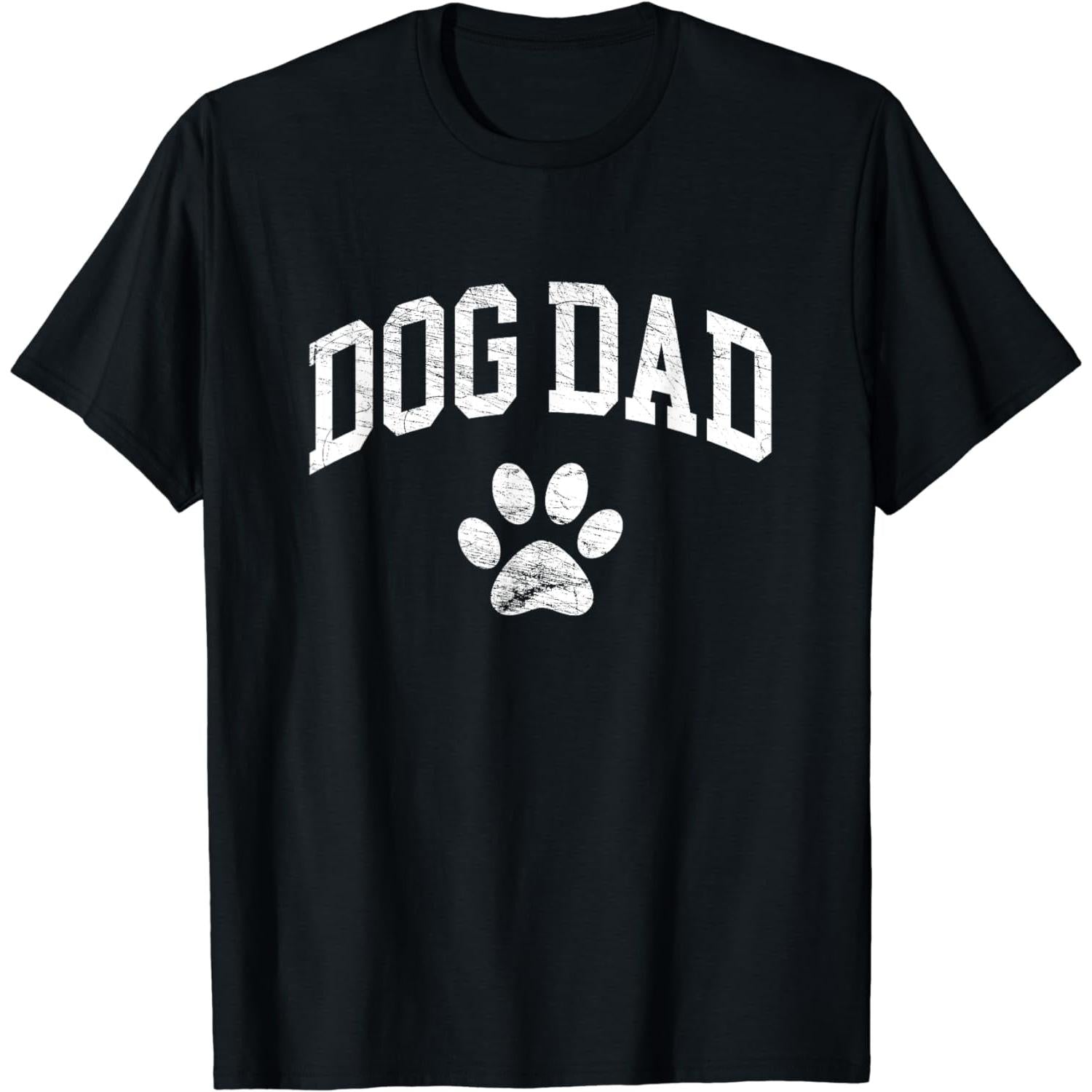 Stylish Dog Dad Bold Paw Print T-Shirt