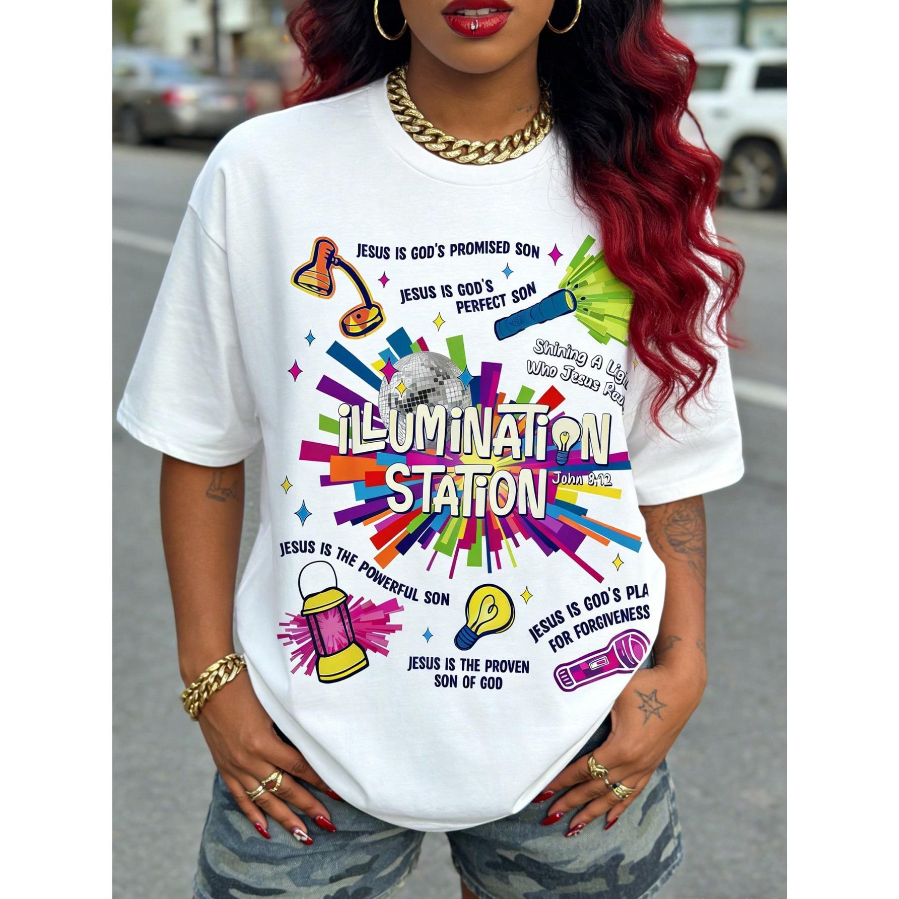 Illumination Station VBS 2026 Bible School Christian Lights T-Shirt Women's Summer Clothing
