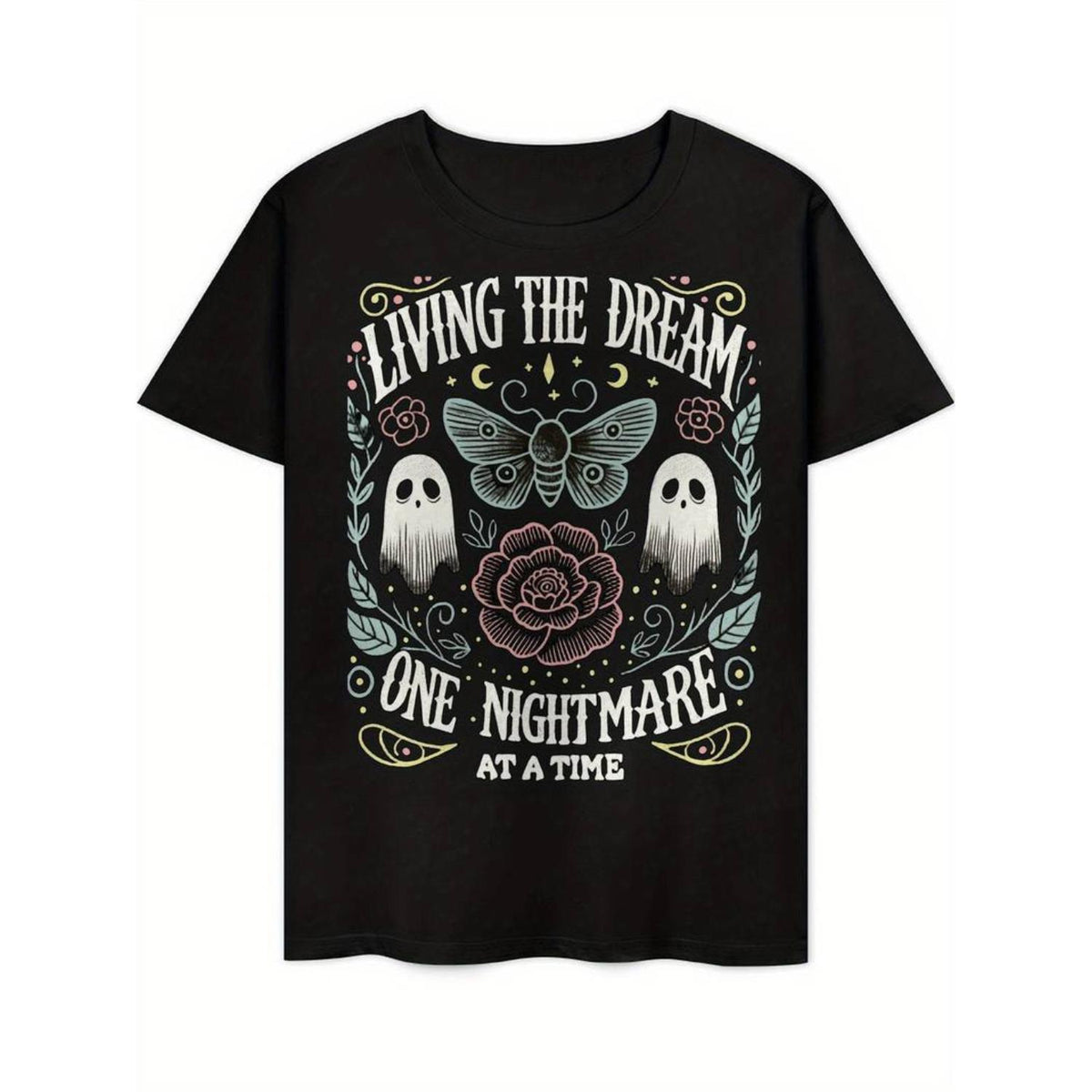 Men's funny Vintage graphic-Inspired "Living The Dream One Nightmare At A Time" Graphic T-Shirt