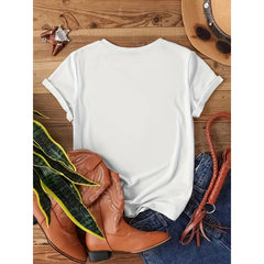 Women'S Leopard Print Bow High Heel Pattern Casual T-Shirt