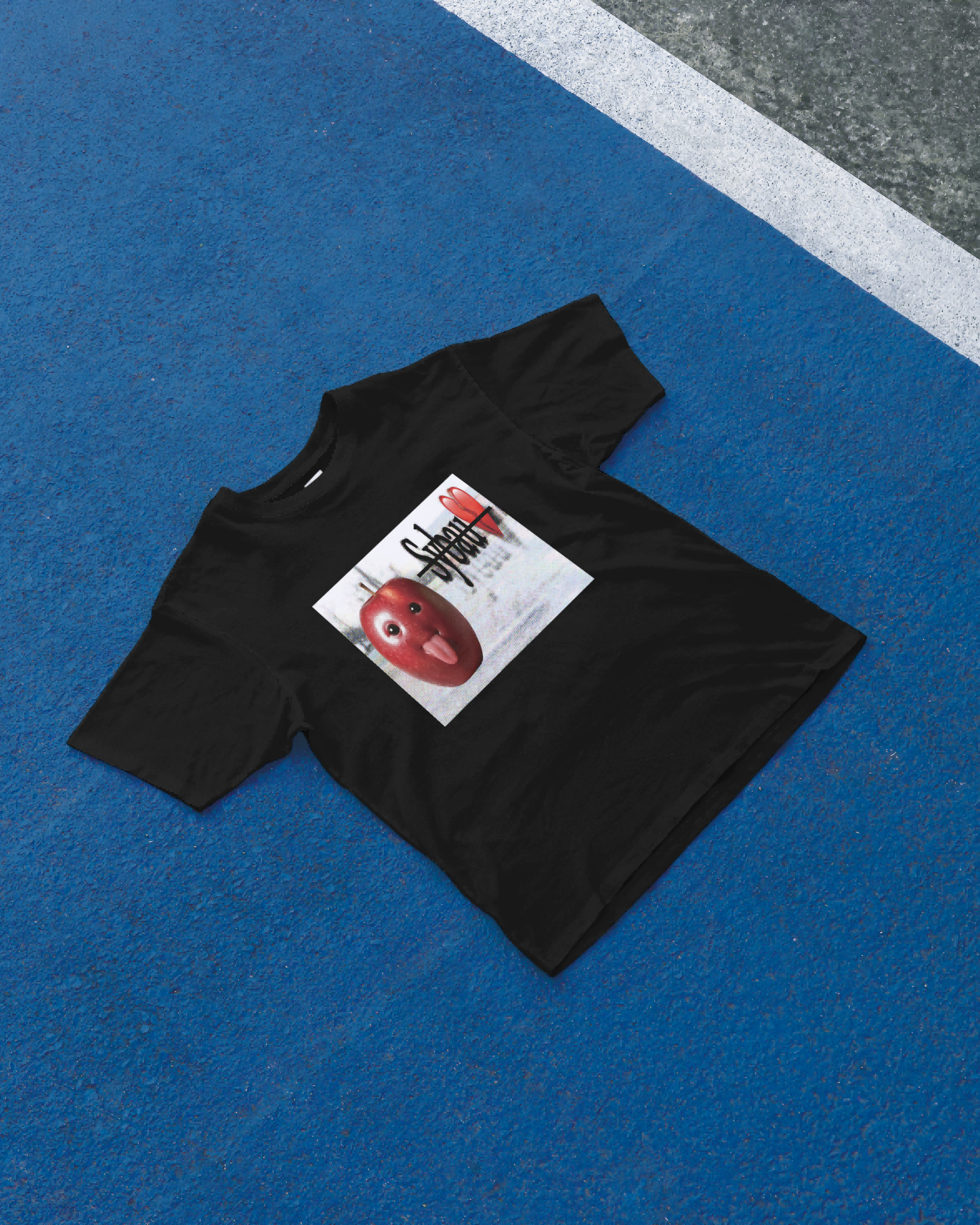 DIYANYONE Original Surreal T-Shirt: SYBAU Broken Heart Apple Meme