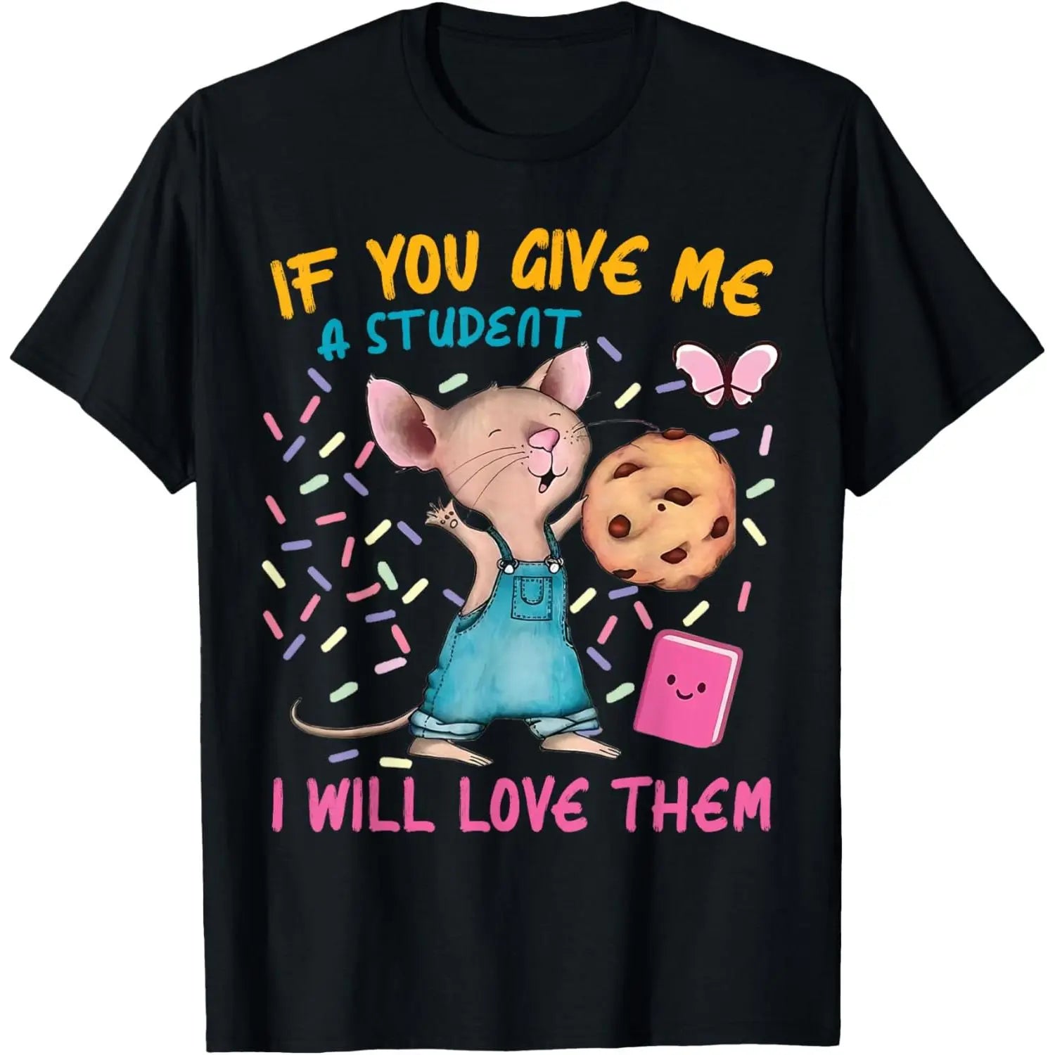 Mouse Teacher Graphic Sports Top - Light, Breathable, Soft, Casual Short-Sleeve T-Shirt for Teachers Who Love Their Students