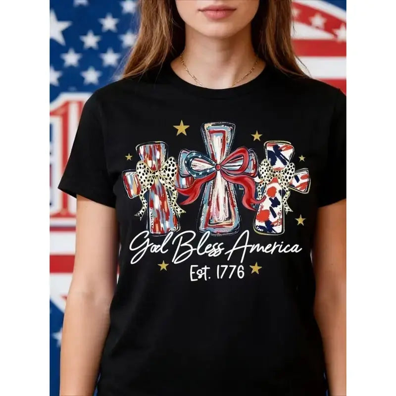 God Bless America Women T-shirt 250 Years America Anniversary USA 250th Birthday Gift Shirt Unisex Crew neck T-shirt for Men And Women
