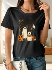 Boo! T-Shirt Halloween Ghost Dog Cute Pumpkin Tee