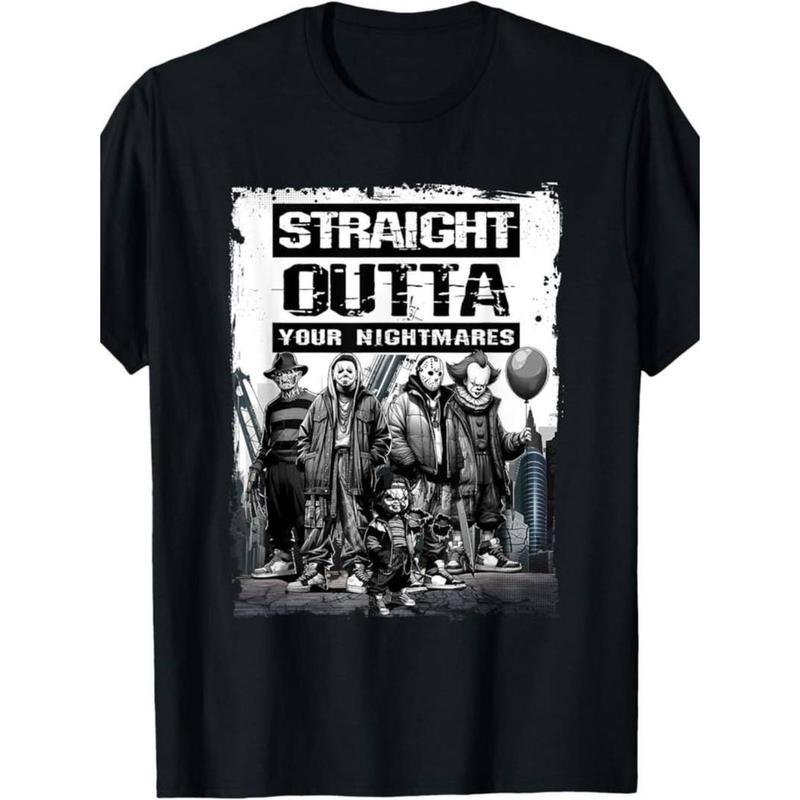 Straight Outta Nightmares Vintage Horror Halloween T-Shirt