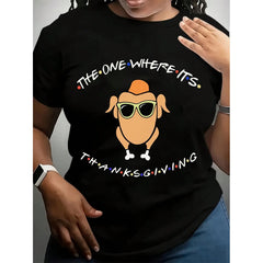 The One Where It's Thanksgiving Turkey Sunglasses Graphic T-Shirt