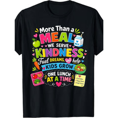 More Than a Meal Funny Lunch Lady School Cafeteria Crew T-Shirt Retro Fueling Minds One Lunch at a Time Food Service Worker Gift Unisex Soft Cotton Crew Neck