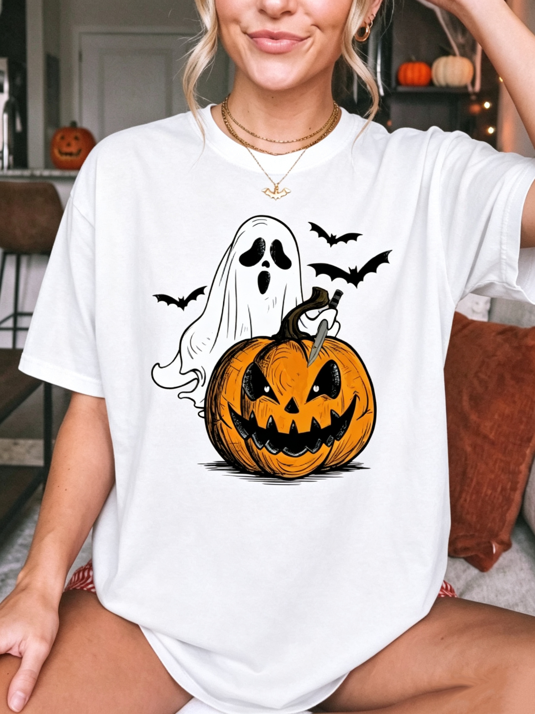 Women's Comfort Colors Fall & Halloween Casual Wear  T-Shirts Halloween party outfits, Halloween gifts Women's Tshirt