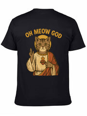 Graphic tee [oh meow god] funny t-shirt Unisex cat meme 2sides
