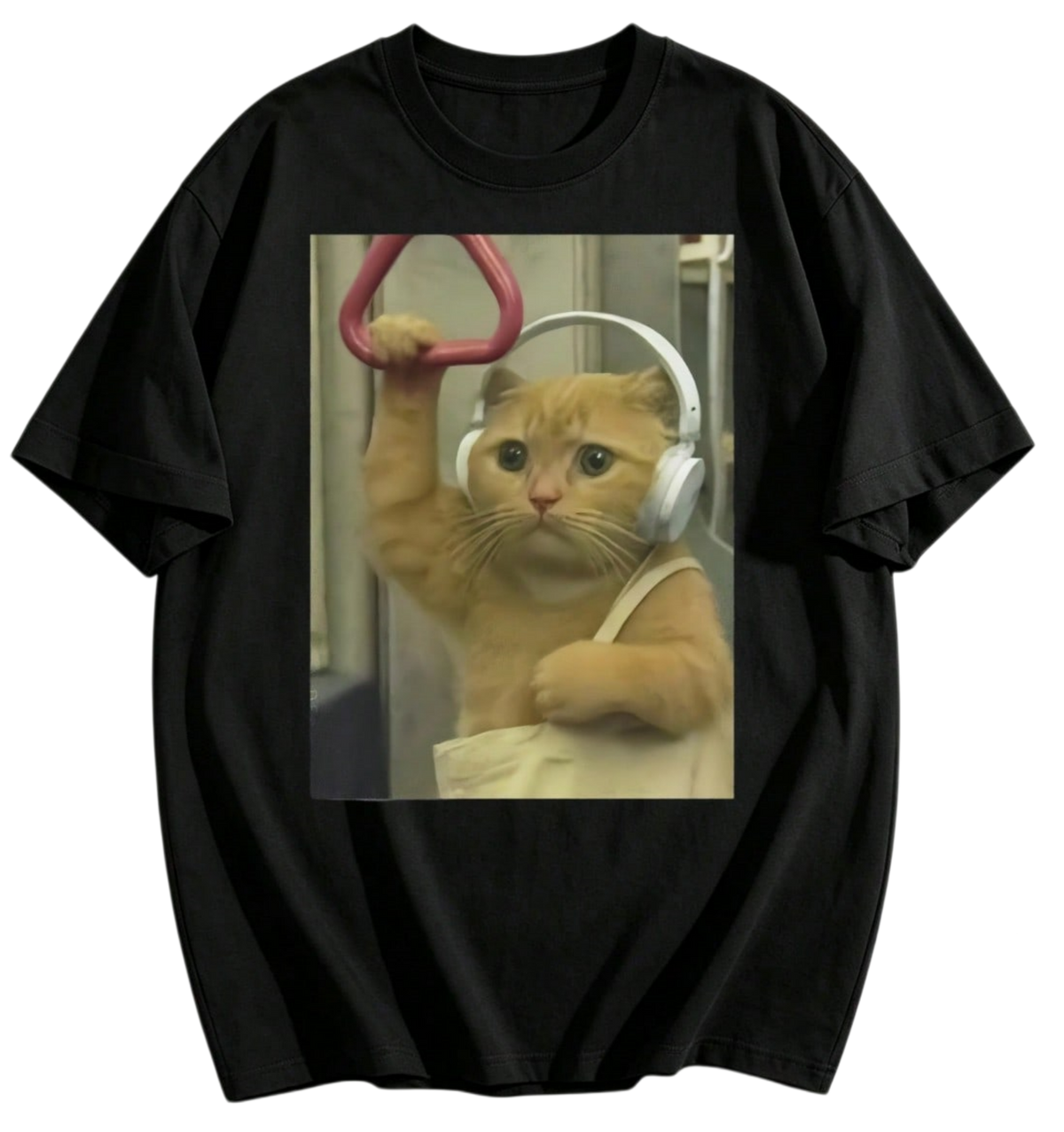 Subway Cat Meme Shirt, Gen Z Joke Shirt, Stupid Brainrot Gift, Cat Lover Gift, Funny Kitty Tee, Cool Cat Shirt 100% Cotton Men's Graphic T Shirts