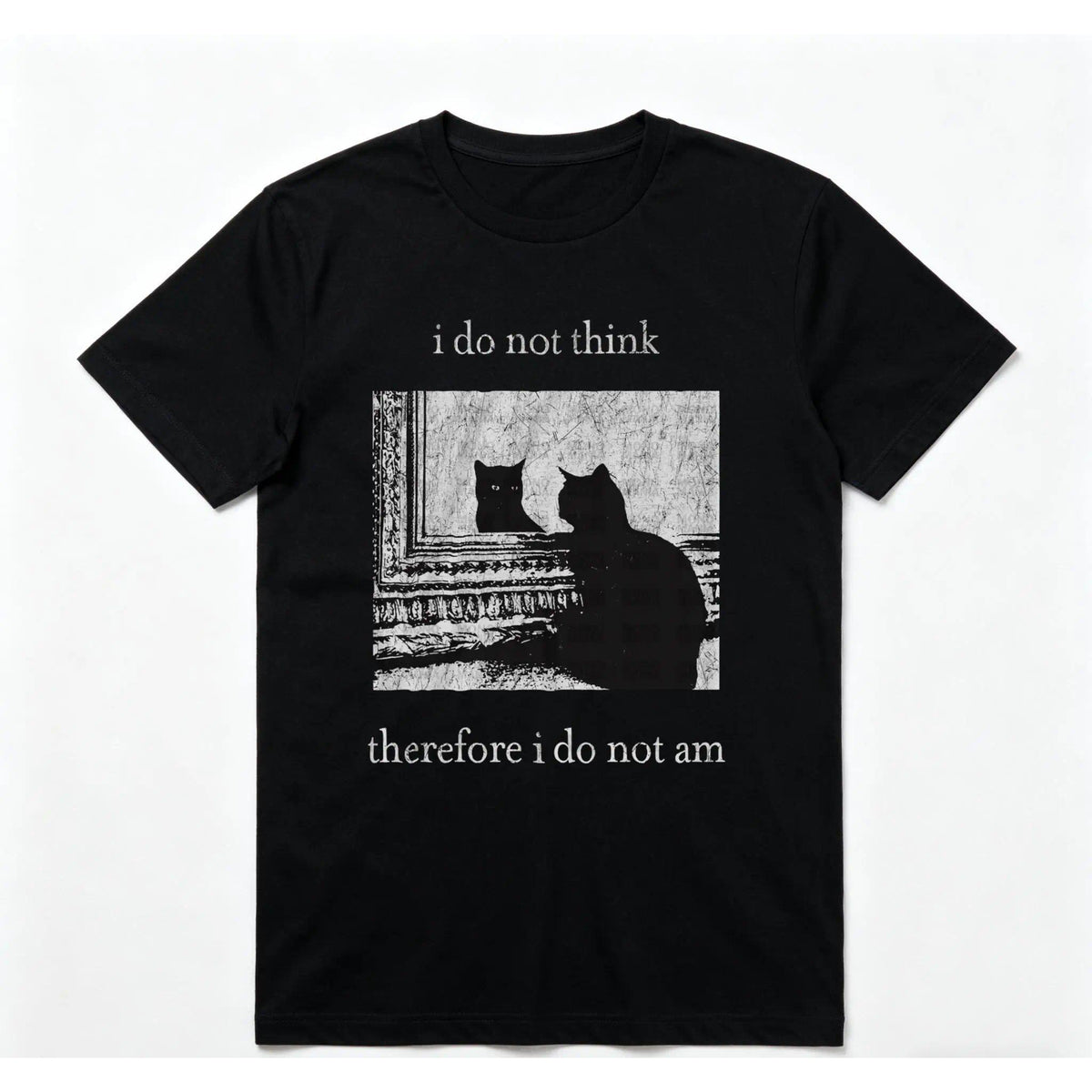 I Do Not Think Cat Tee Goth Clothing Funny Graphic 90s Vintage Men Clothing Style Trendy T-Shirts Good Graphic Tees