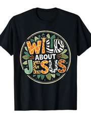 Wild About Jesus Graphic T‑Shirt for Women, Faith Inspirational Jungle Animal Short Sleeve Crewneck Casual Tee