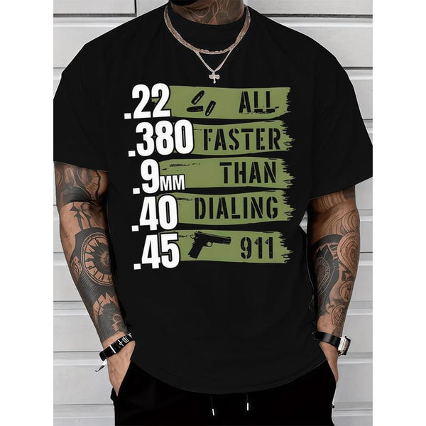 Trendy Men'S Graffiti Letter T-Shirt