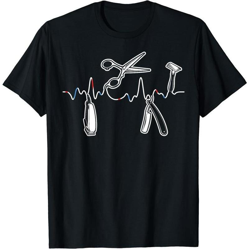 Barbers Pole Scissors Hair Clippers Retro T-Shirt