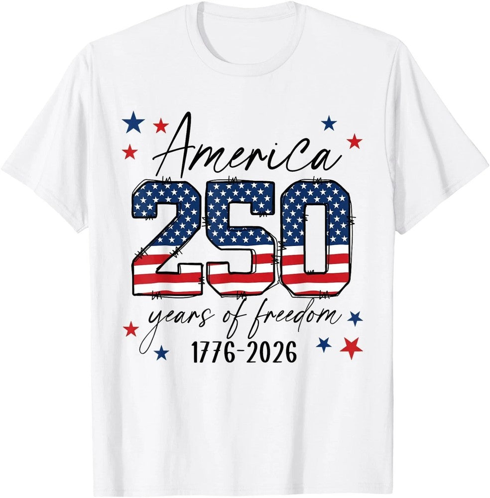 250 Years American Anniversary USA Patriotic 4th July Adult Unisex Cotton TShirt