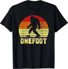 One Foot Bigfoot Amputee Recovery Funny Sunset T-Shirt