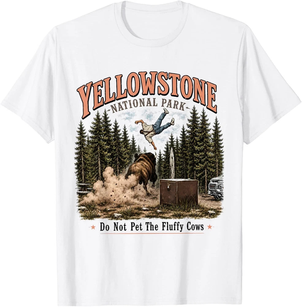 Yellowstone National Park Do Not Pet The Fluffy Cows Vintage T-Shirt