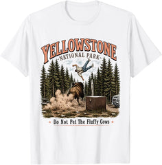 Yellowstone National Park Do Not Pet The Fluffy Cows Vintage T-Shirt