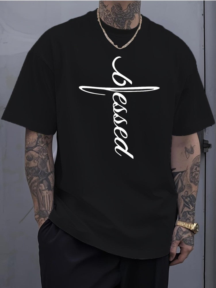 Blessed Cross T-Shirt - Christian Faith Graphic Tee - Religious Gift Shirt