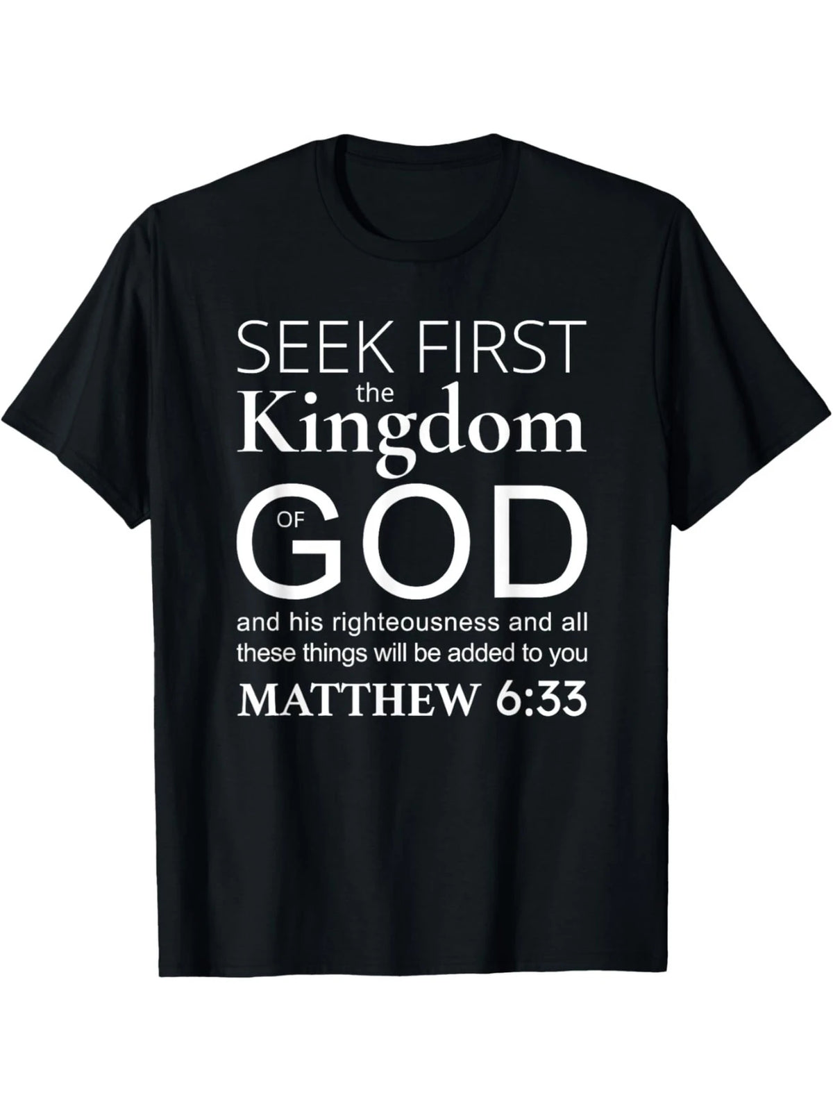 Christian T-Shirt with Joshua 1:9 Bible Verse Black Cotton Tee for Men & Women