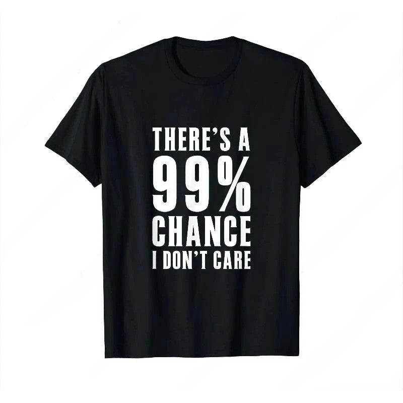 Men's Bold Attitude Quote Graphic T-Shirt Men's Humorous "Don't Care" Vibe Casual Tee