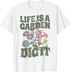 Funny Retro Vintage Life is a Garden Digit Live it up Unisex T-Shirt