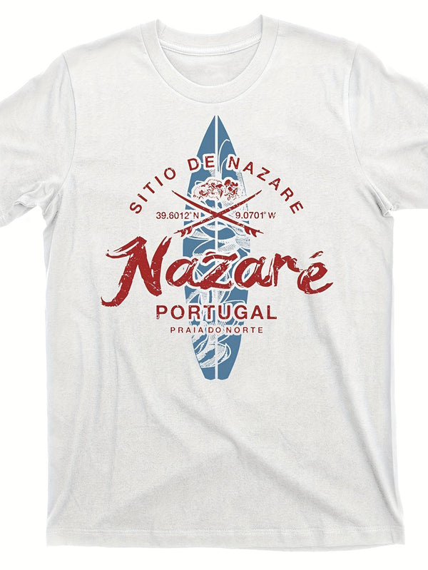Men's Nazare Beach Surfing Destination Graphic Tee
