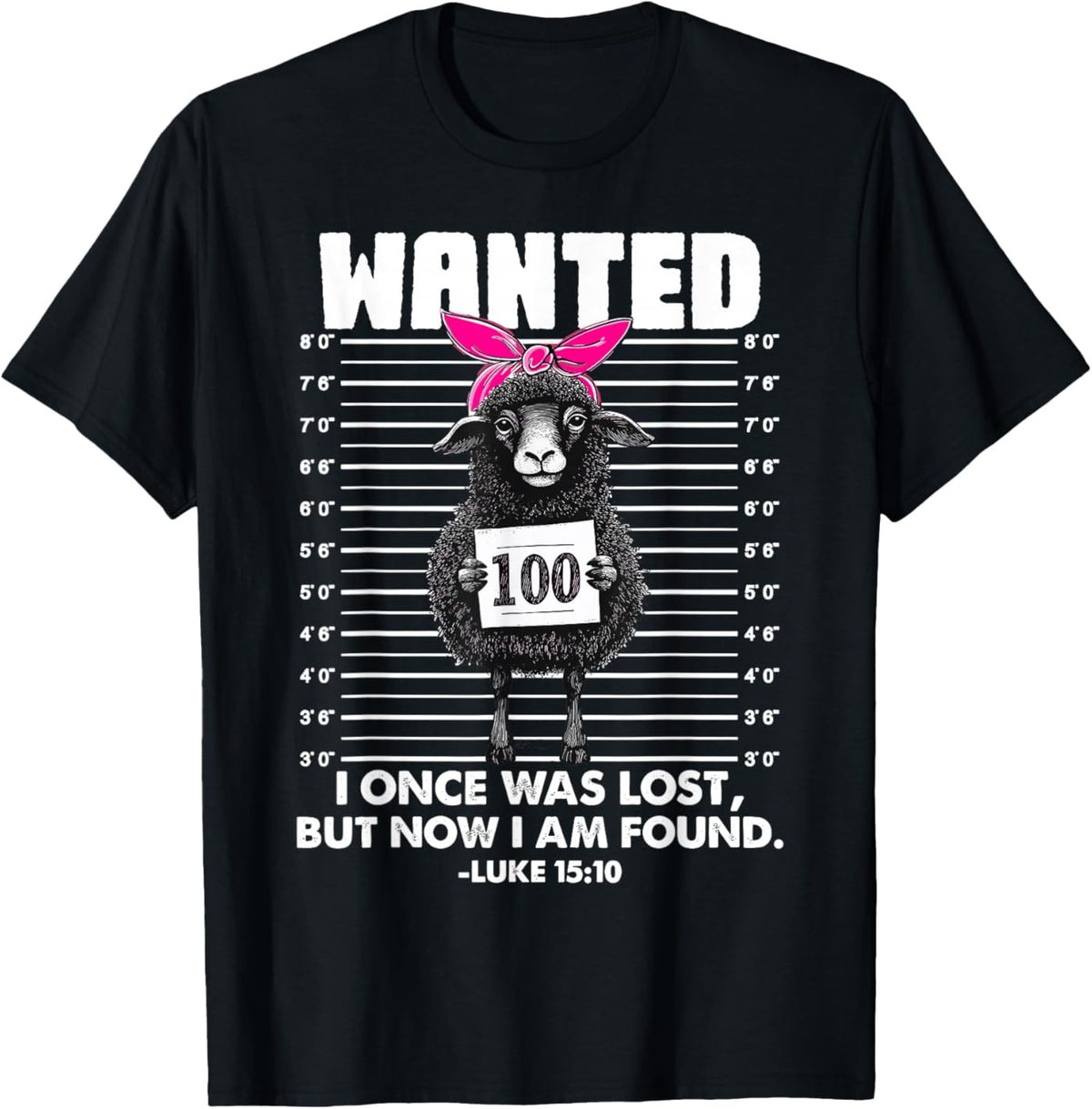 Wanted I Once was Lost Bible Verse Jesus Funny Sheep Easter T-Shirt