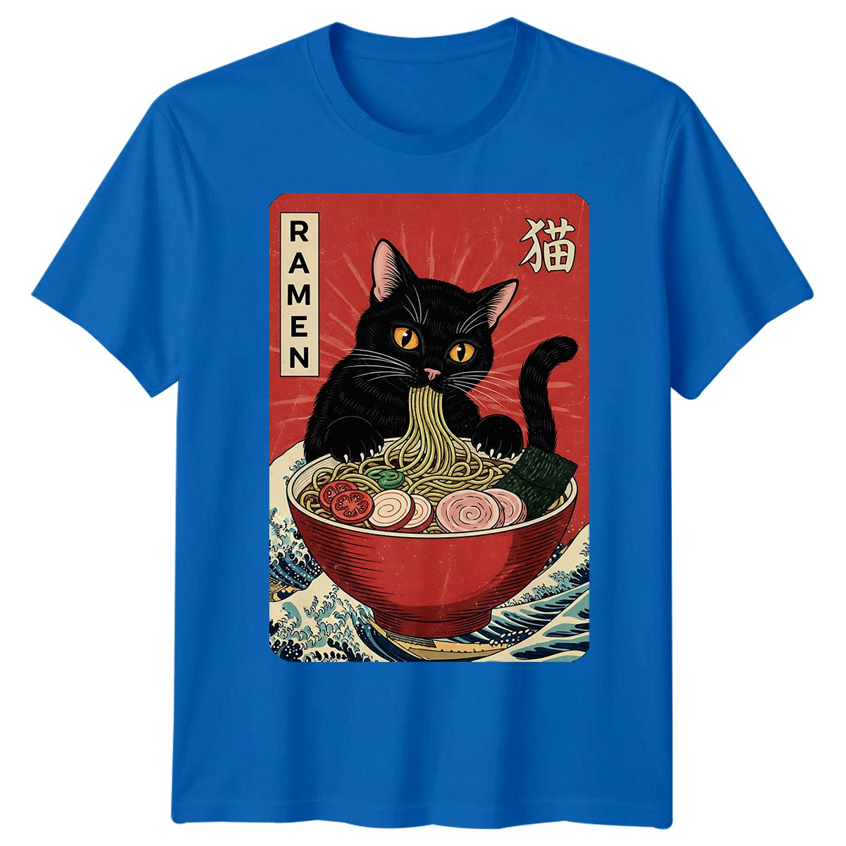 Ramen Cat Japanese Food Mens T-Shirt Womens Tee Graphic Unisex Tee