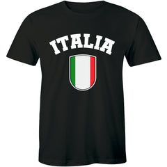 Men's Italia Flag Inspired National Pride Graphic T-Shirt Men's Italian Heritage Proud Statement Casual Tee