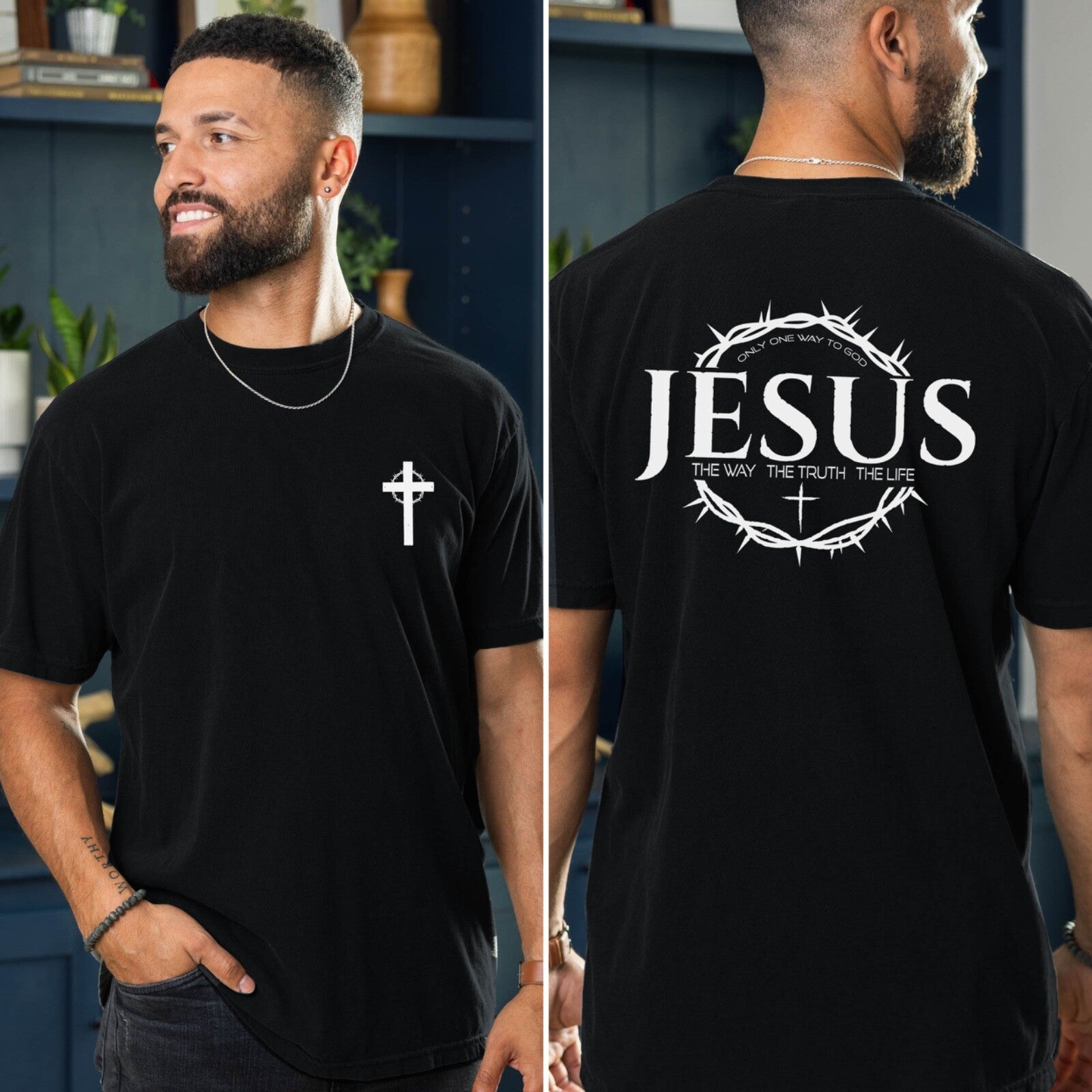 Jesus The Way The Truth The Life T-Shirt | Crown of Thorns Christian Tee