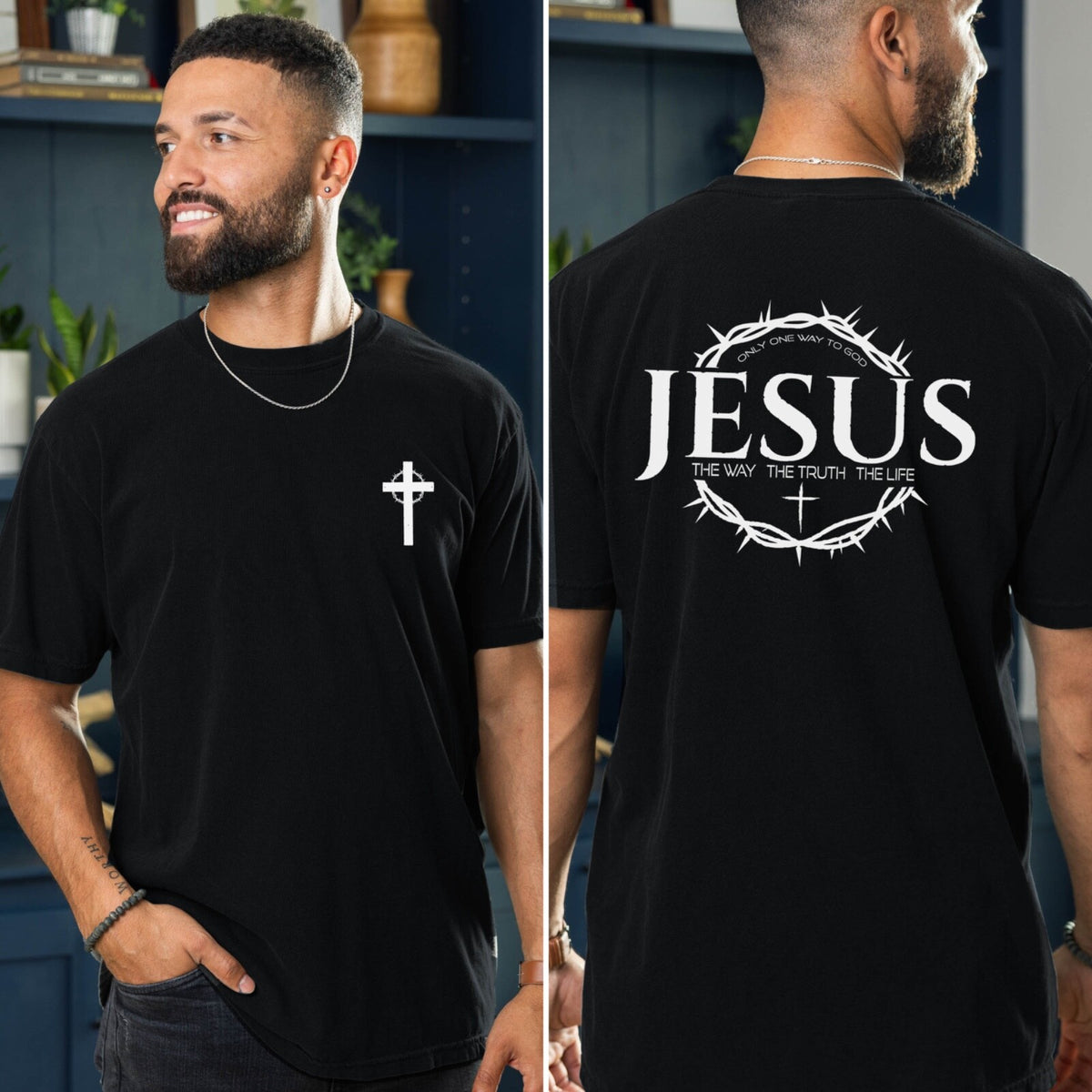 Jesus The Way The Truth The Life T-Shirt | Crown of Thorns Christian Tee