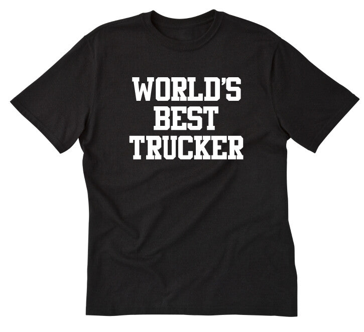 Men's "World's Best Trucker" Trucking Graphic T-Shirt Men's Proud Truck Driver Statement Casual Tee