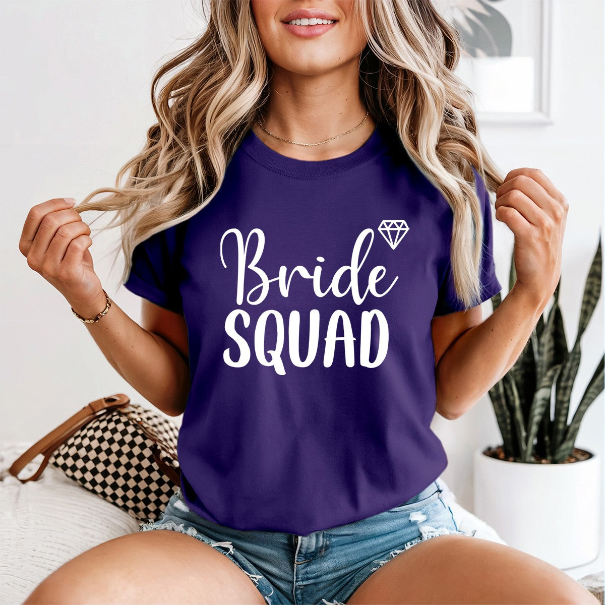 Bride To Be Bride Squad Womens T Shirt Hen Party Bridal Shower Tee