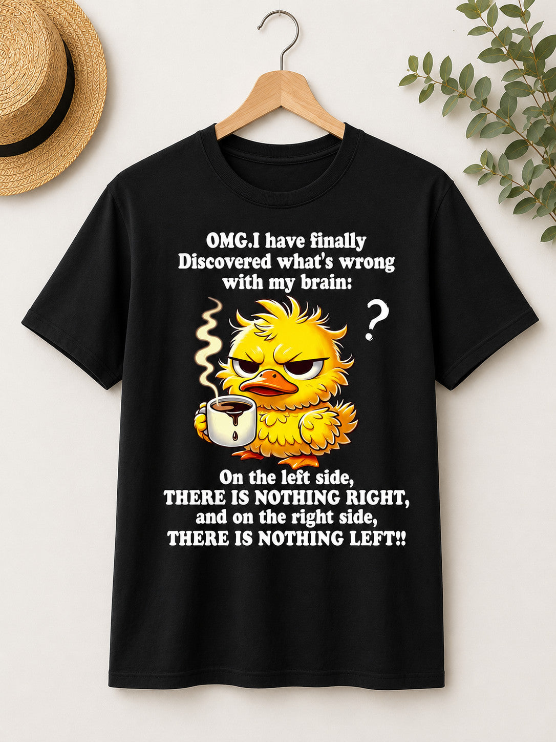 Funny Grumpy Duck Coffee T-Shirt Sarcastic Humor Graphic Unisex T-Shirt Women Crew Neck Short Sleeve Funny T Shirt Men