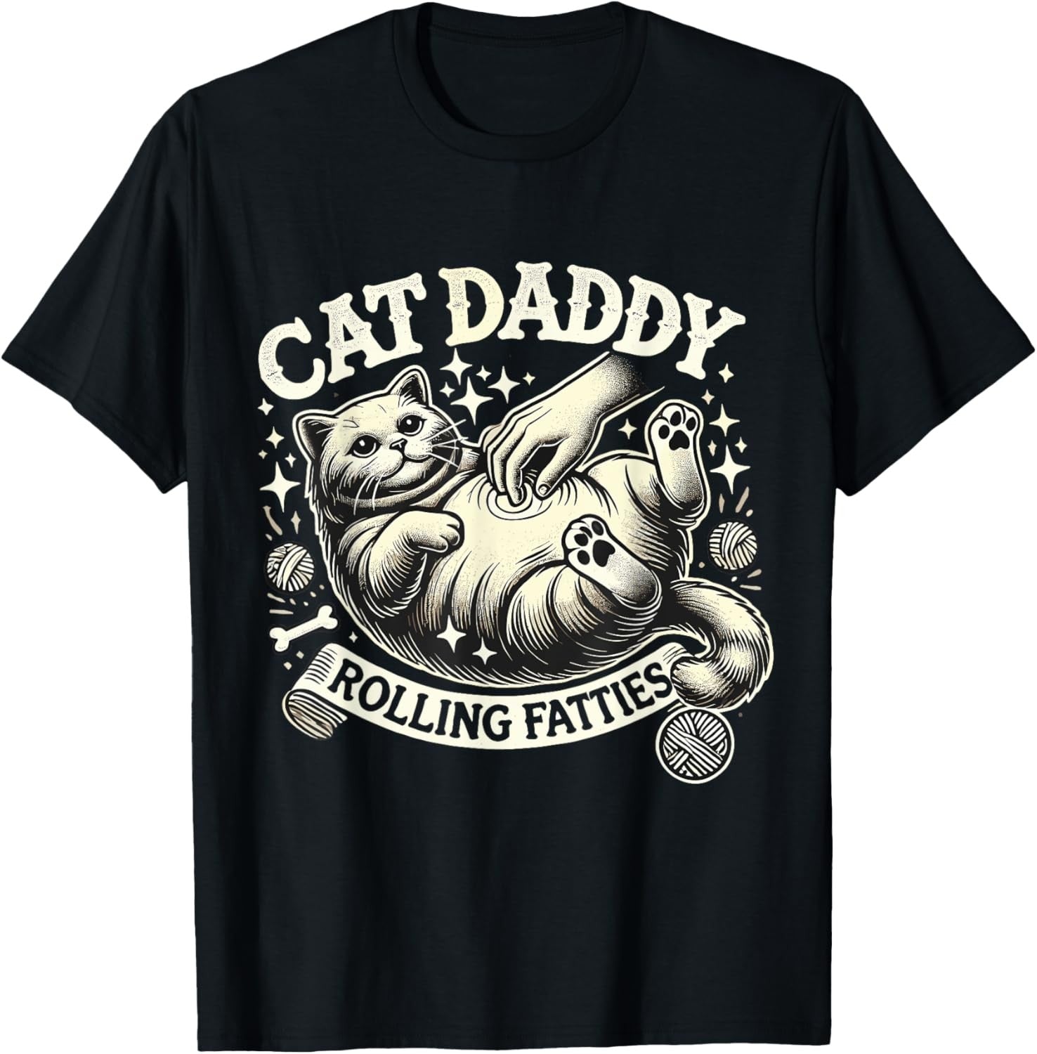Cat Daddy Rolling Funny Cat Lover Pet Owner Kitten Humor Unisex Tee