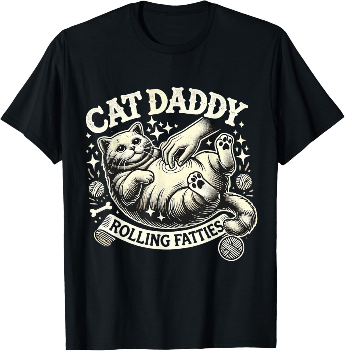 Cat Daddy Rolling Funny Cat Lover Pet Owner Kitten Humor Unisex Tee