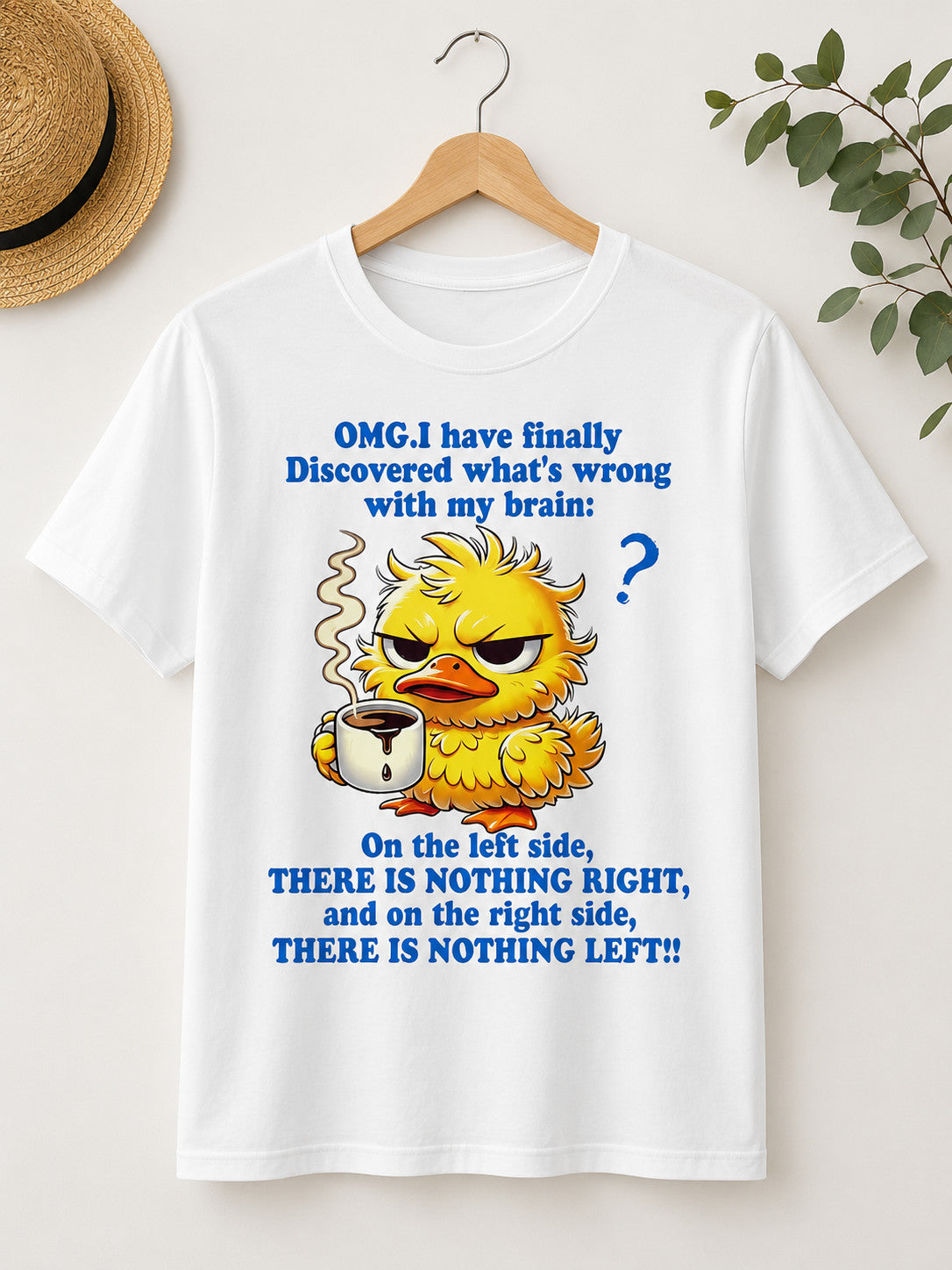 Funny Grumpy Duck Coffee T-Shirt Sarcastic Humor Graphic Unisex T-Shirt Women Crew Neck Short Sleeve Funny T Shirt Men