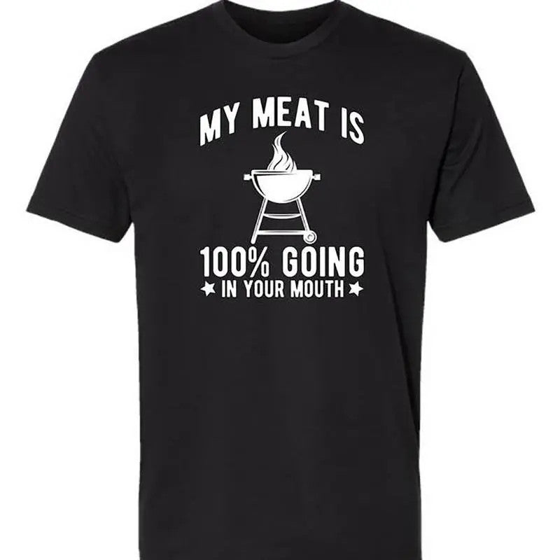Men's Grill Master BBQ Graphic T-Shirt Men's Outdoor Cooking Humor Casual Tee