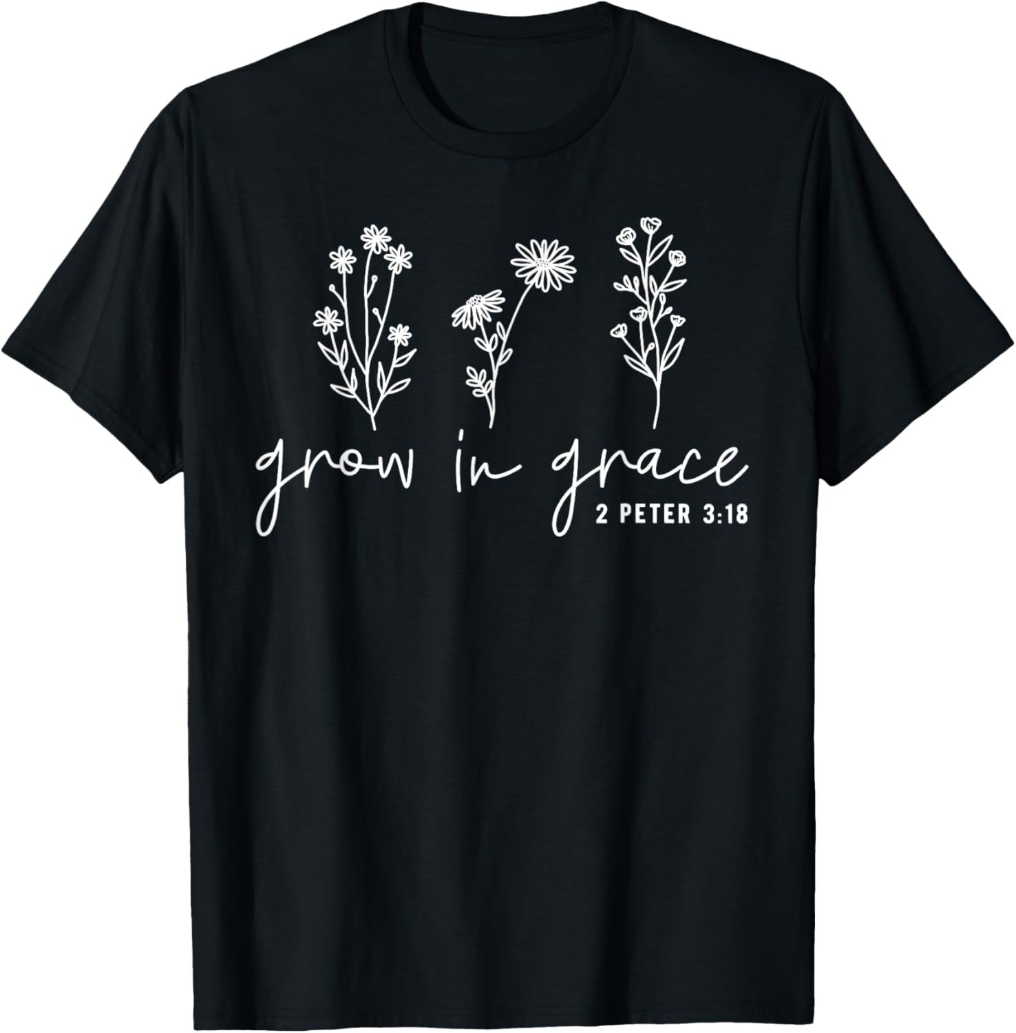 Men's "Grow In Grace" Inspirational Easter Graphic T-Shirt Men's Positive Faith Quote Casual Tee
