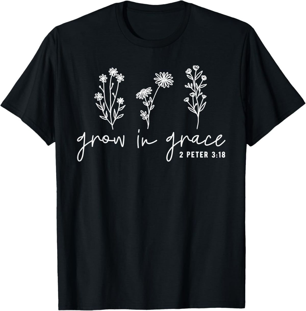 Men's "Grow In Grace" Inspirational Easter Graphic T-Shirt Men's Positive Faith Quote Casual Tee