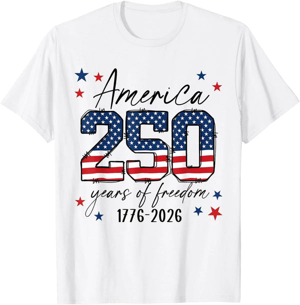 250 Years American Anniversary USA Patriotic 4th July Adult Unisex Cotton TShirt
