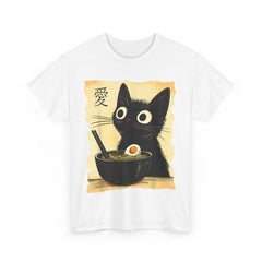 Funny Cat Ramen Graphic Tee Japanese Kawaii Anime Cat T-Shirt