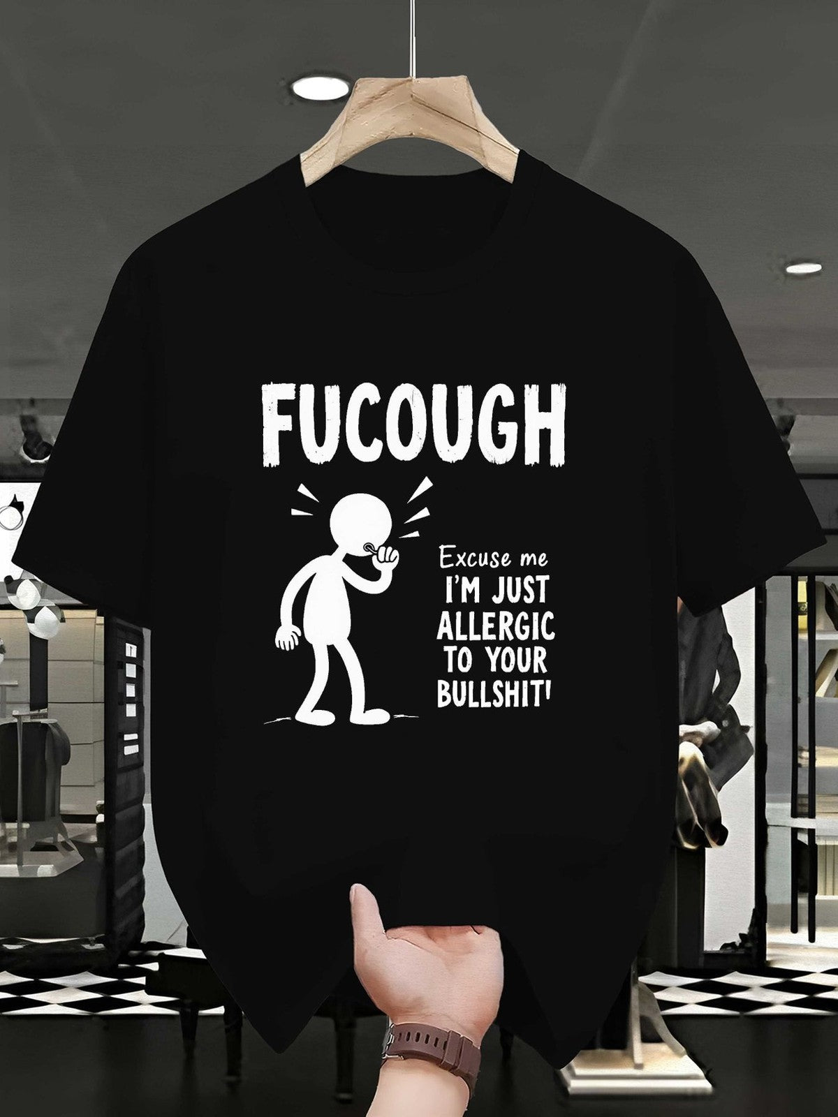 Fucough Funny Sarcastic Allergy Season Humor Joke Graphic Unisex Tee