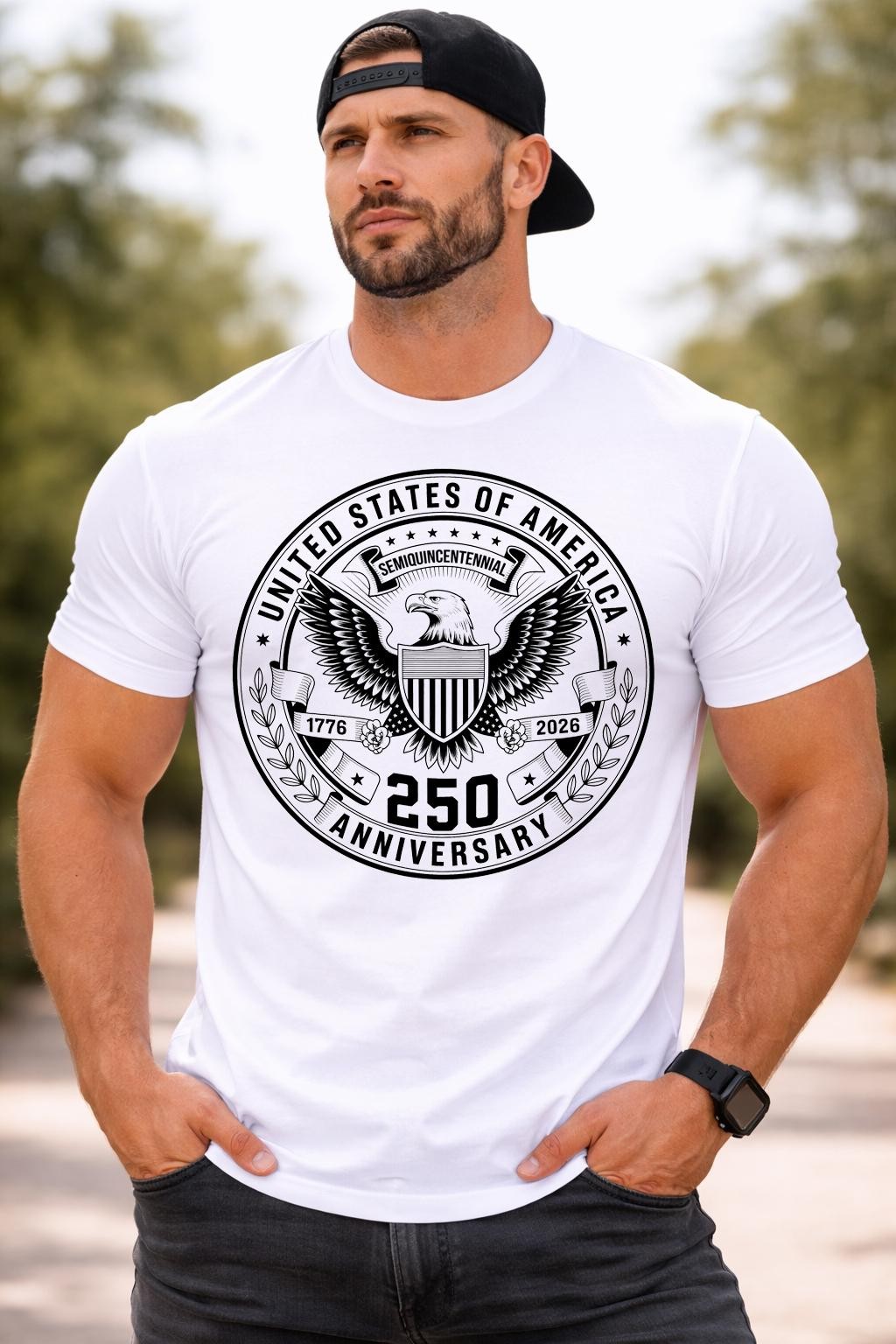 USA 250th Anniversary Semiquincentennial 1776 2026 Patriotic Eagle Unisex Tee